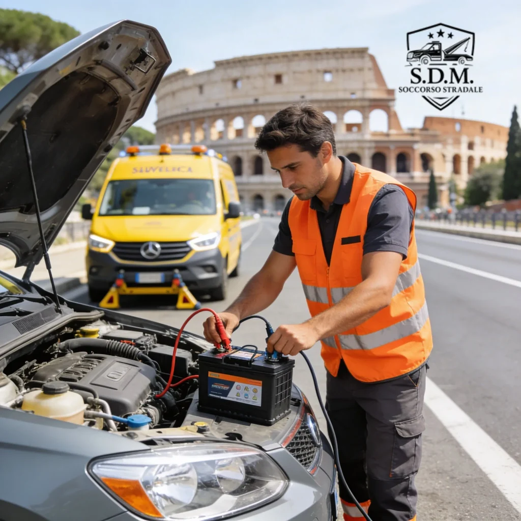 depannage stradale roma intervento cambio batteria sdm car